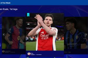 毫无悬念！官方：赖斯当选欧冠本周最佳球员，击败三名候选